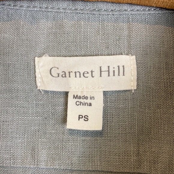 Garnet Hill Easy Linen Tunic Grey Gray Button Shirt Coastal Vacation Petite S - Picture 4 of 16